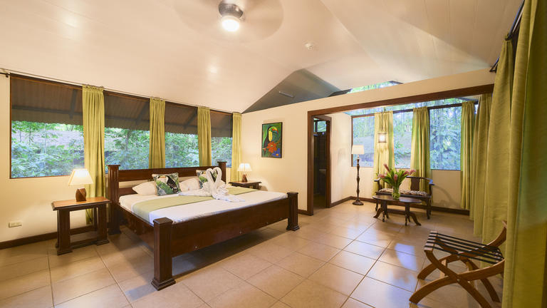 Bungalow interior at Evergreen Lodge - Tortuguero National Park, Costa Rica