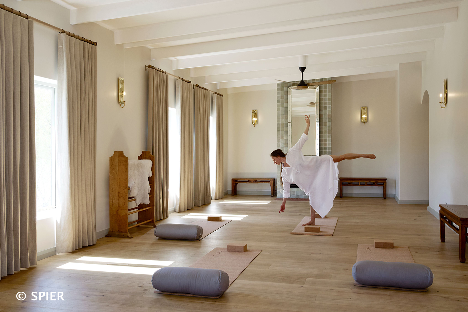 Yoga class - Spier hotel in Winelands, Cape Town, South Africa