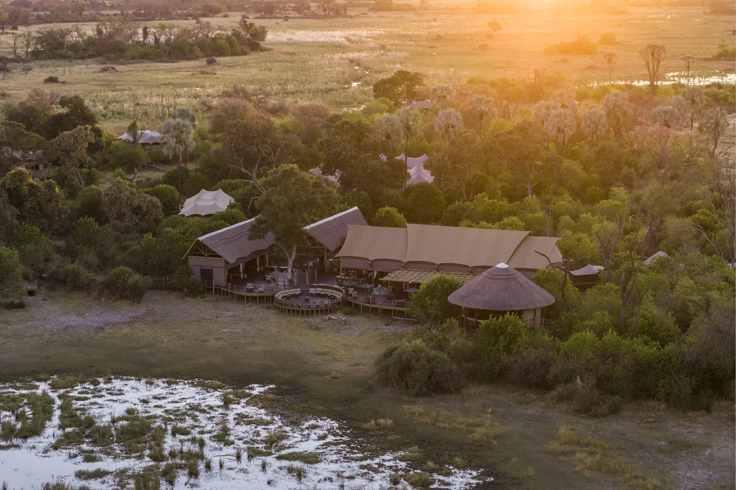 Arial view - Atzaro Okavango Camp - Botswana