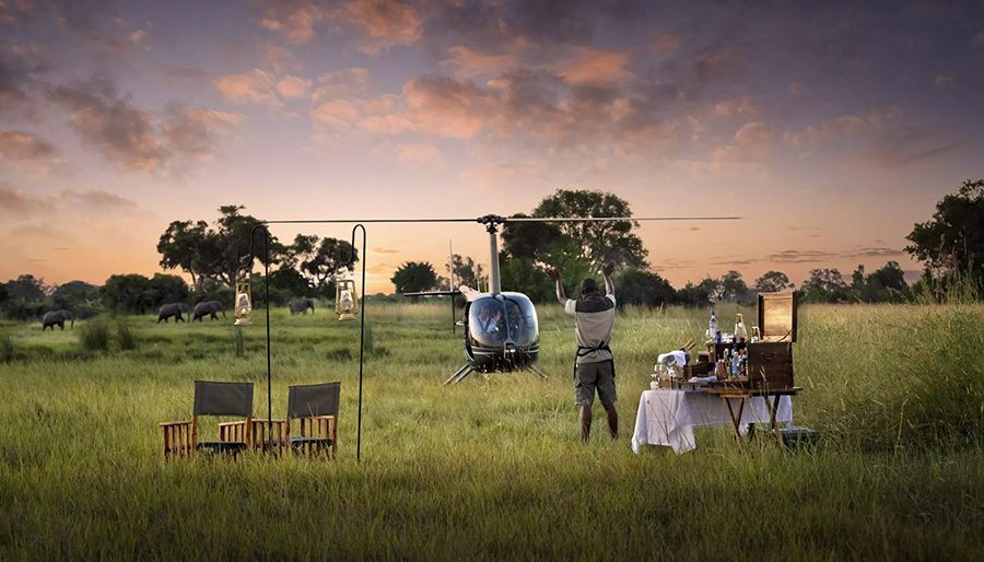 Helicopter - Atzaro Okavango Camp - Botswana